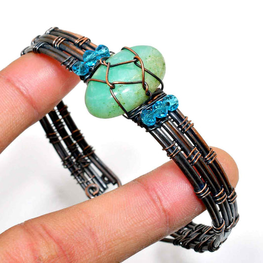 Gaia’s Harmony – Jade & Aqua Copper Bracelet