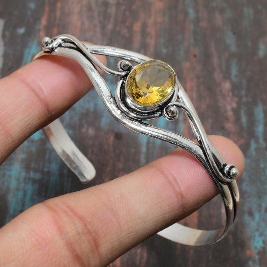 Celestial Glow Cuff – Citrine & Sterling Silver