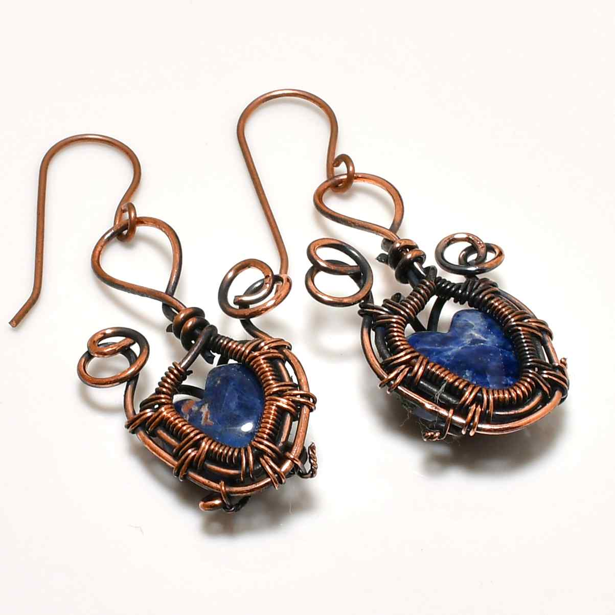 Tranquil Muse – Lapis Lazuli Copper Earrings
