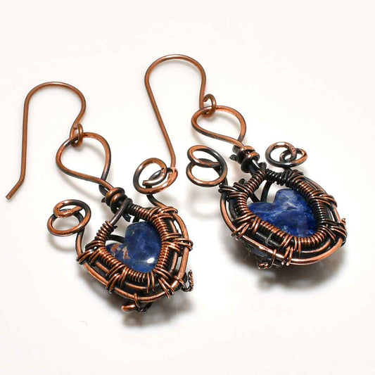 Tranquil Muse – Lapis Lazuli Copper Earrings