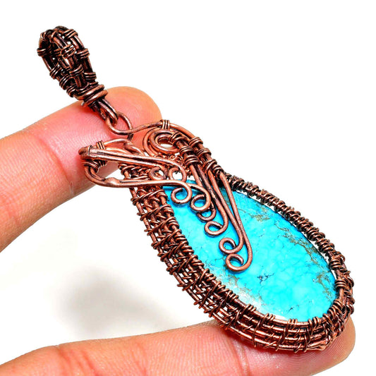 Serene Waters – Turquoise & Copper Pendant