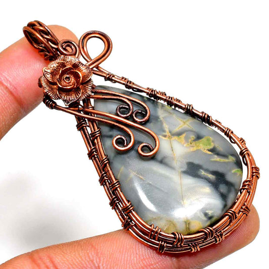 Ember’s Whisper – Jasper & Oxidized Copper Pendant