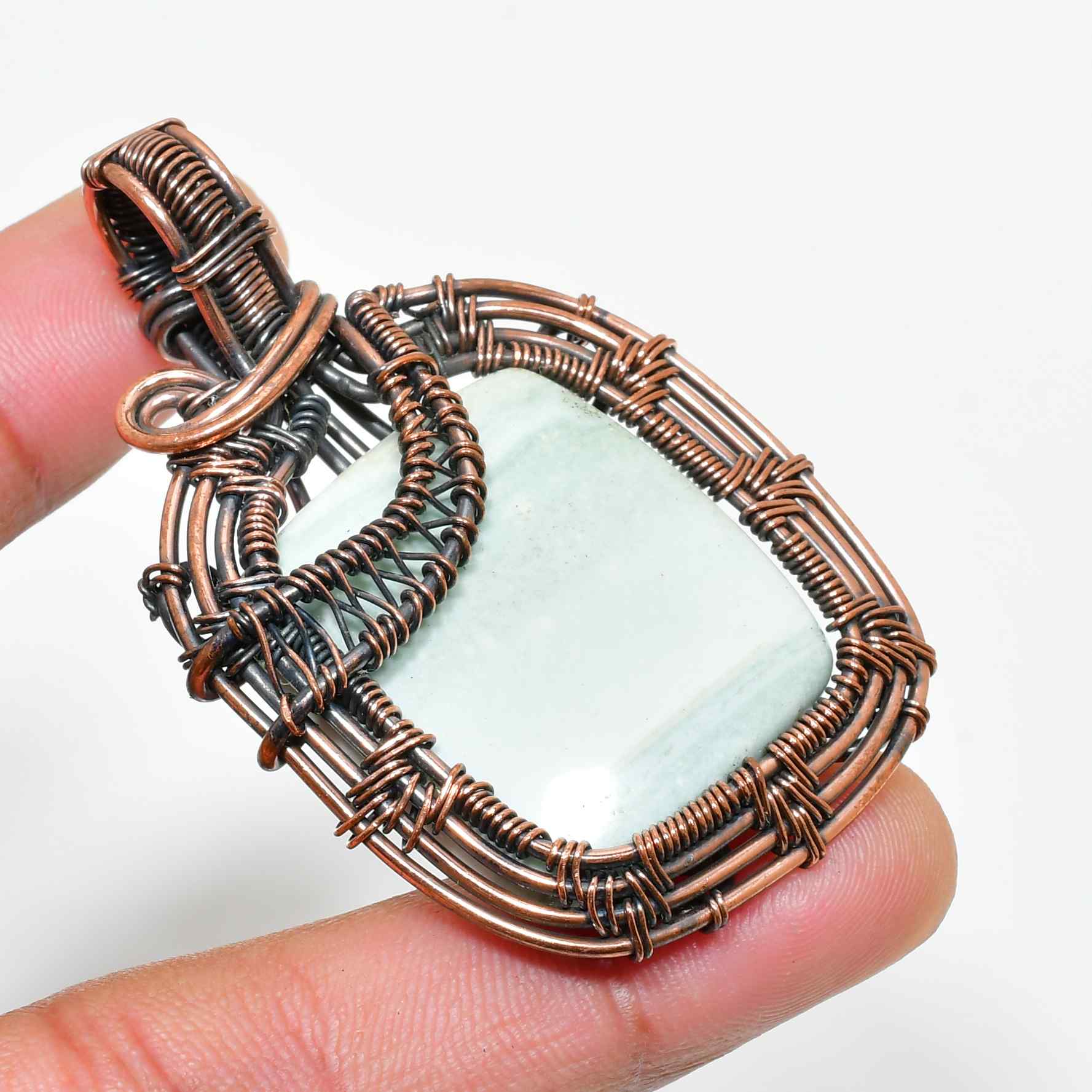 Ember’s Heart – Green Aventurine Copper Pendant