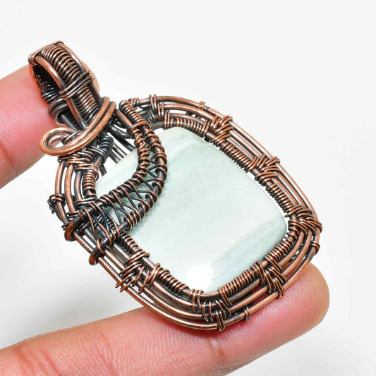Ember’s Heart – Green Aventurine Copper Pendant