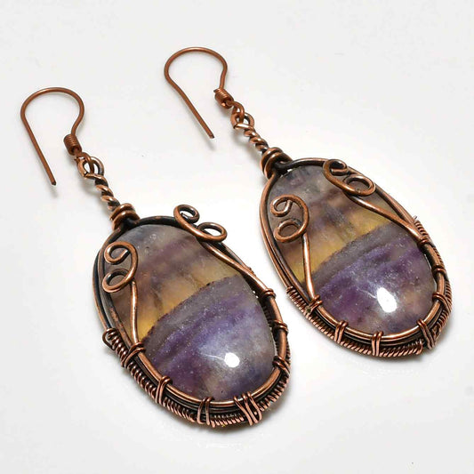 Selene’s Serenity – Amethyst Copper Earrings