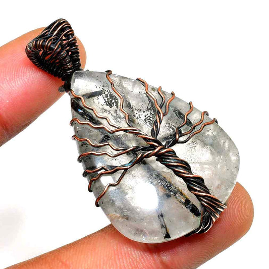 Gaia’s Clarity – Quartz Copper Pendant
