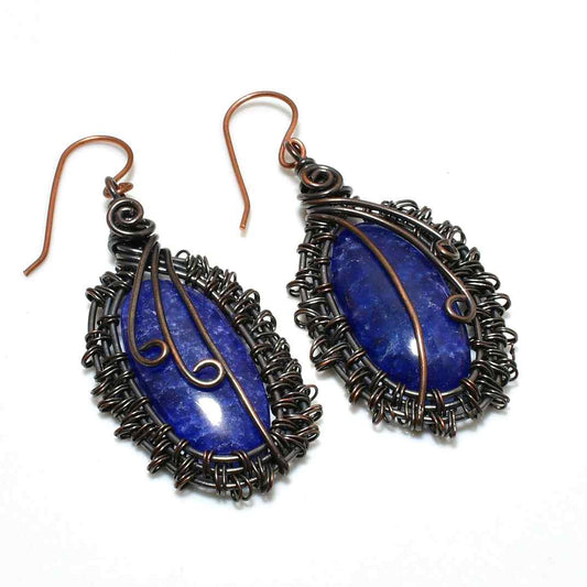 Mystic Midnight – Lapis Lazuli Copper Earrings