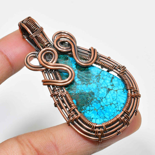 Serene Balance – Turquoise Copper Wire Pendant