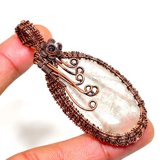 Elara’s Prism – Copper-Wrapped Quartz Pendant