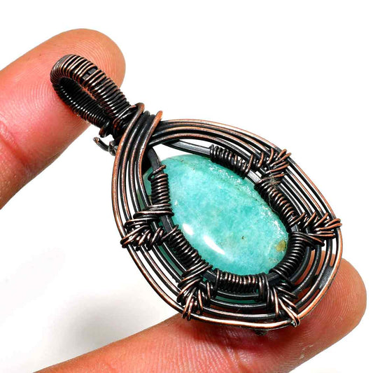 Serenity’s Embrace – Turquoise Copper Pendant