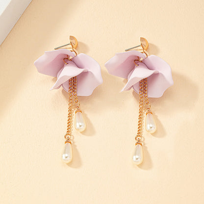 Sweet Lavender Petal Earrings