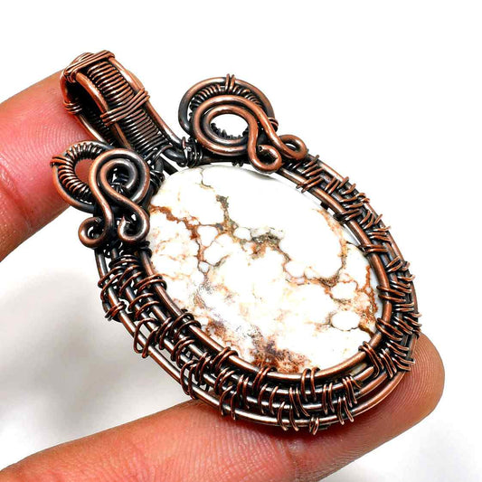 Gaia’s Embrace – Oxidized Copper Gemstone Pendant