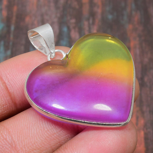 Aurora’s Heart – Fluorite Sterling Silver Pendant