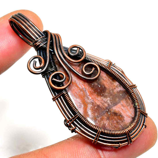 Gaia’s Veil – Oxidized Copper Gemstone Pendant