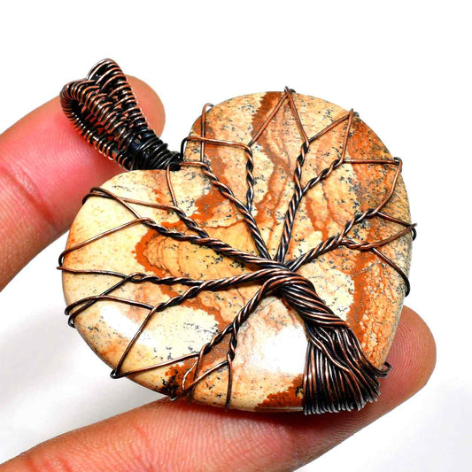 Terra’s Embrace – Jasper Copper Pendant
