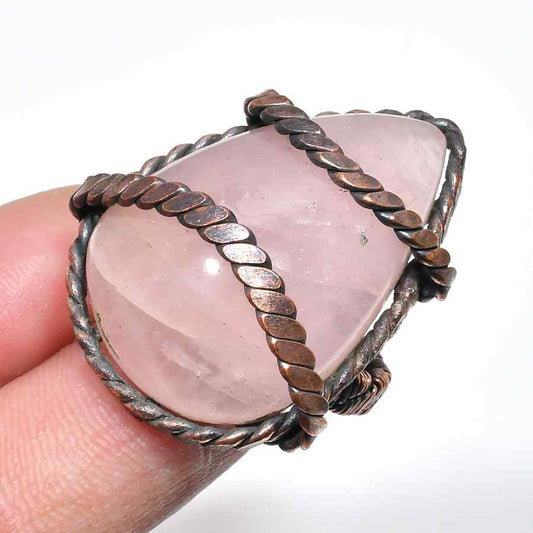 Amara’s Harmony – Rose Quartz Copper Ring