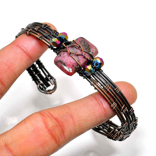 Willow’s Harmony – Rhodonite, Crystal & Copper Wrap