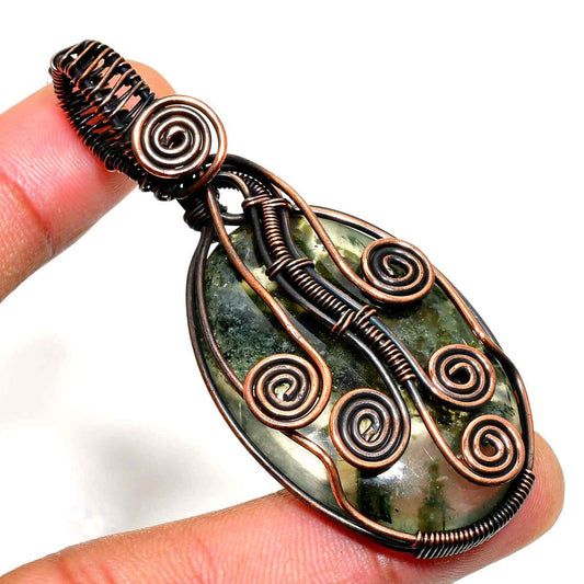 Aether’s Embrace – Copper-Wrapped Grounding Stone Pendant