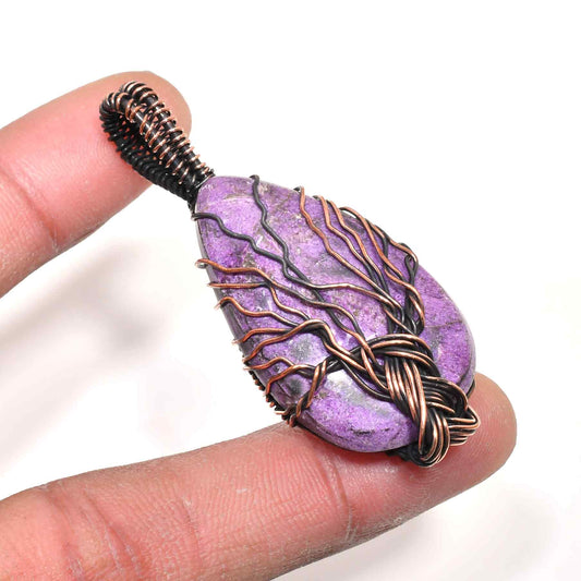 Ezra’s Veil – Handcrafted Amethyst & Copper Pendant