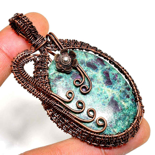 Gaia’s Embrace – Copper-Wrapped Stone Pendant