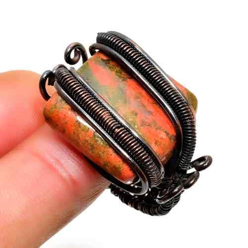 Jasper’s Embrace – Copper-Wrapped Jasper Ring