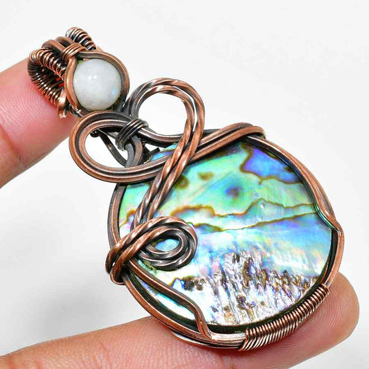 Ocean’s Embrace – Abalone & Copper Pendant