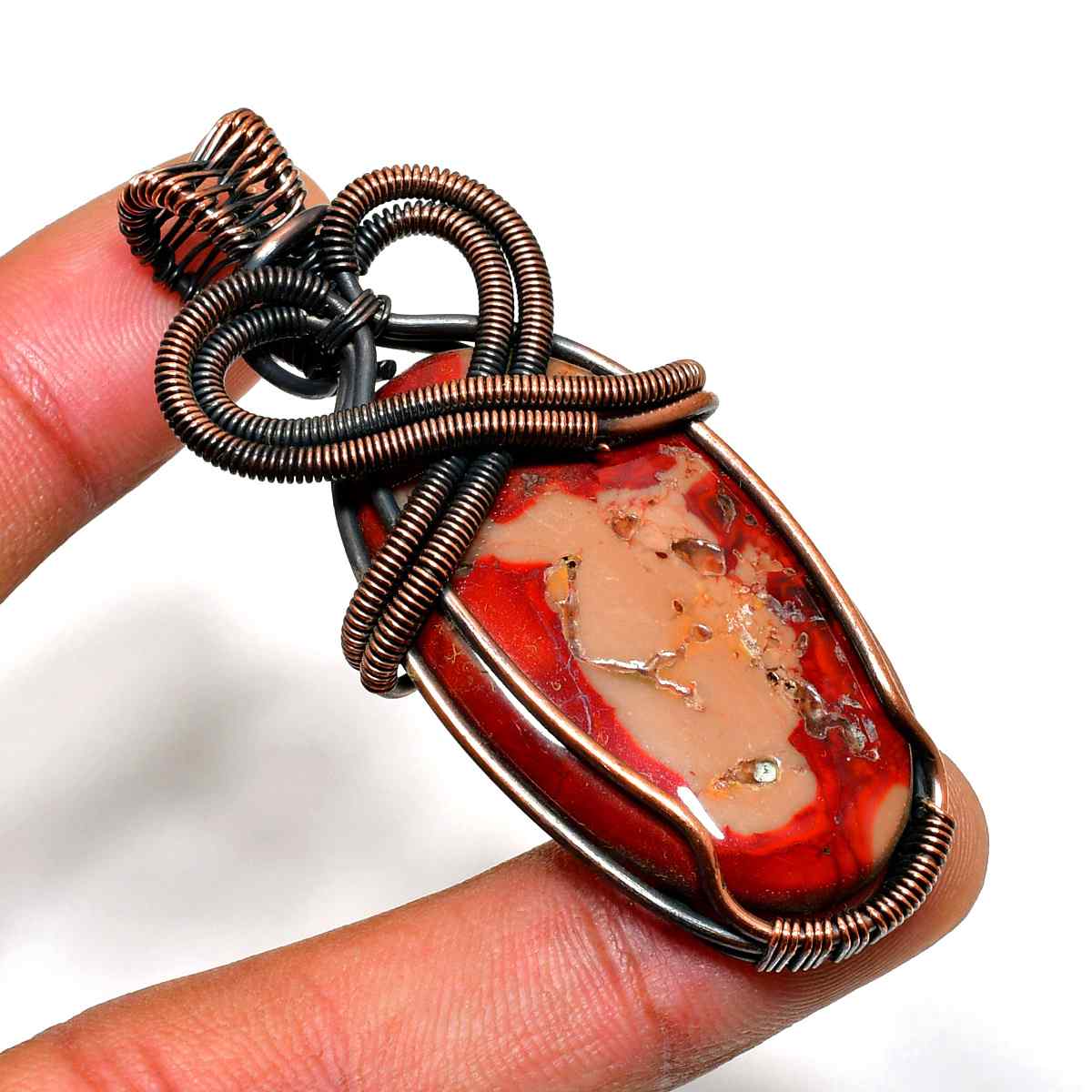 Gaia’s Embrace – Jasper & Copper Pendant