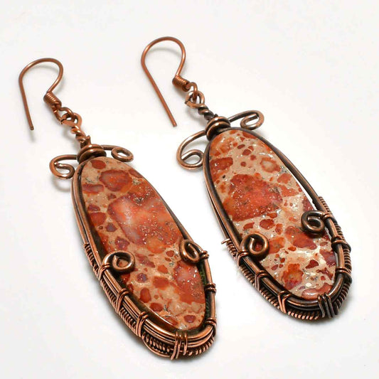 Gaia’s Embrace – Jasper Copper Earrings