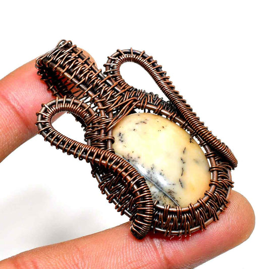 Gaia’s Embrace – Copper-Wrapped Stone Pendant