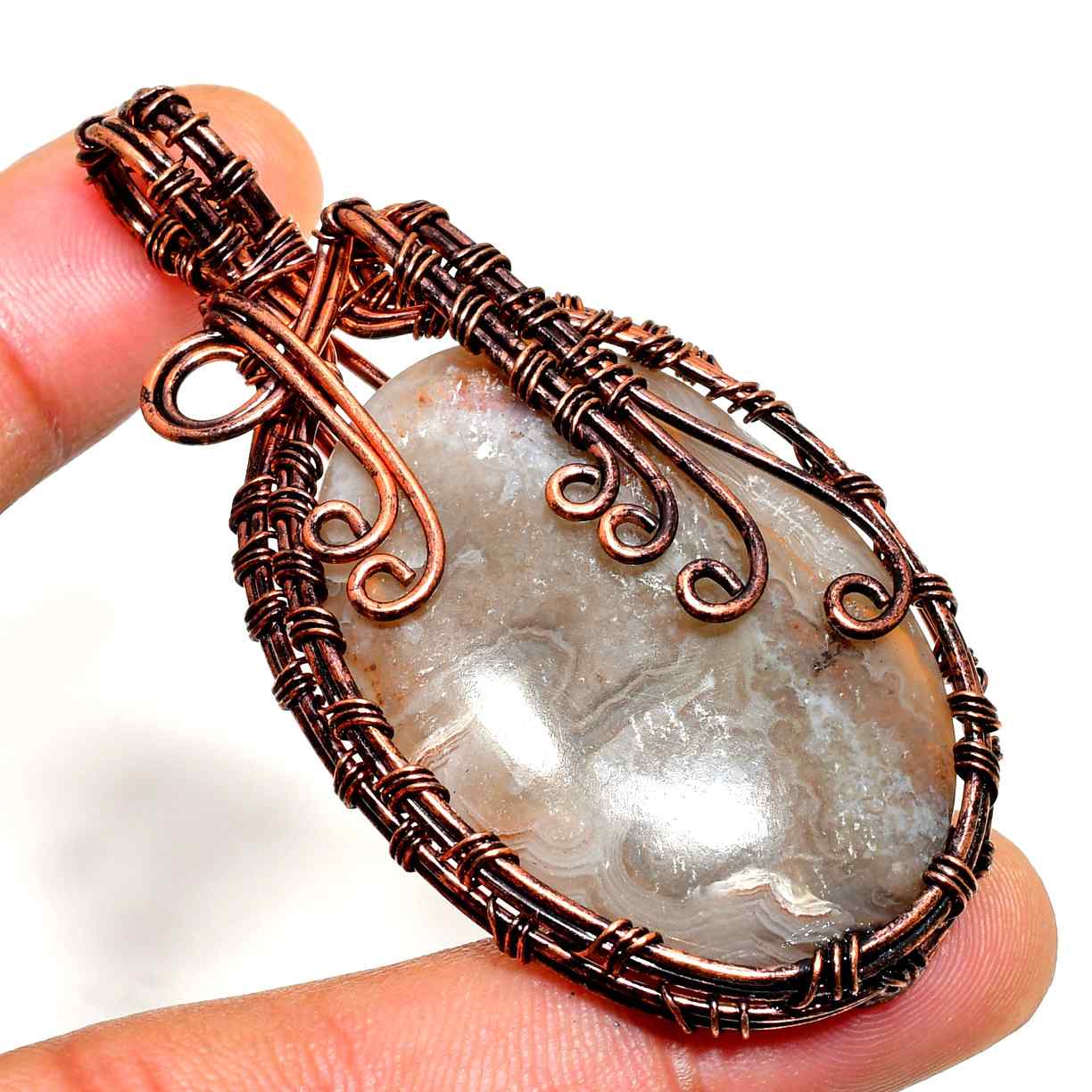 Ember’s Grace – Agate Copper Pendant