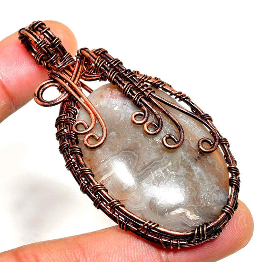 Ember’s Grace – Agate Copper Pendant