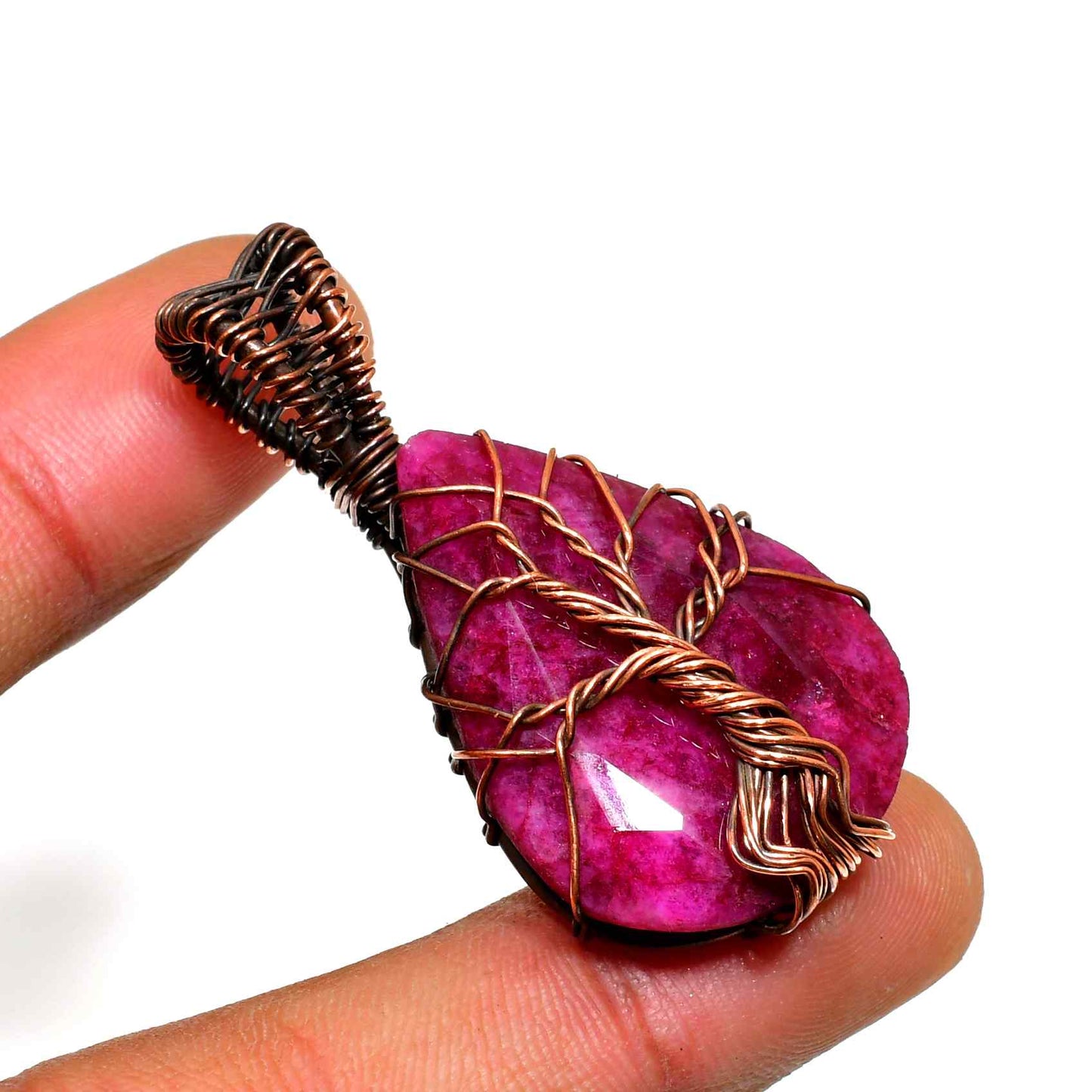Passion’s Harmony – Ruby & Copper Pendant