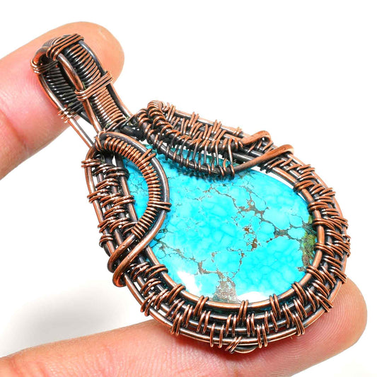 Maya’s Harmony – Turquoise Copper Pendant