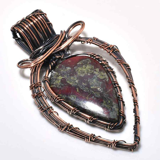 Jasper’s Embrace – Red Jasper Copper Pendant