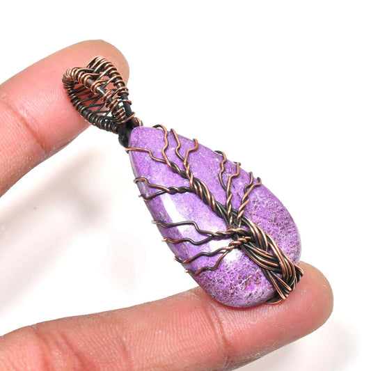 Ezra’s Veil – Mystic Amethyst & Oxidized Copper Pendant