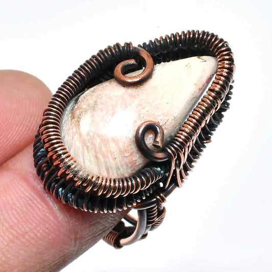 Gaia’s Grasp – Copper-Wrapped Stone Ring