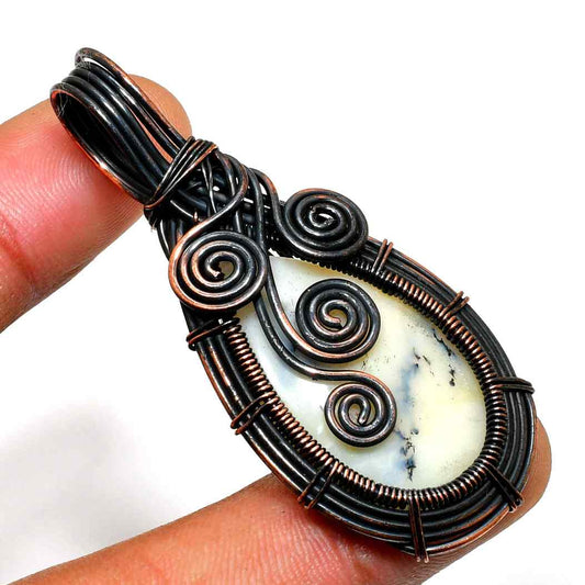 Nature’s Whisper – Hand-Woven Stone Pendant