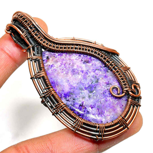 Ezra’s Veil – Handcrafted Amethyst & Oxidized Copper Pendant