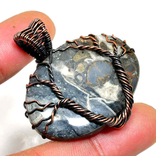 Gaia’s Arbor – Copper Tree of Life Gemstone Pendant