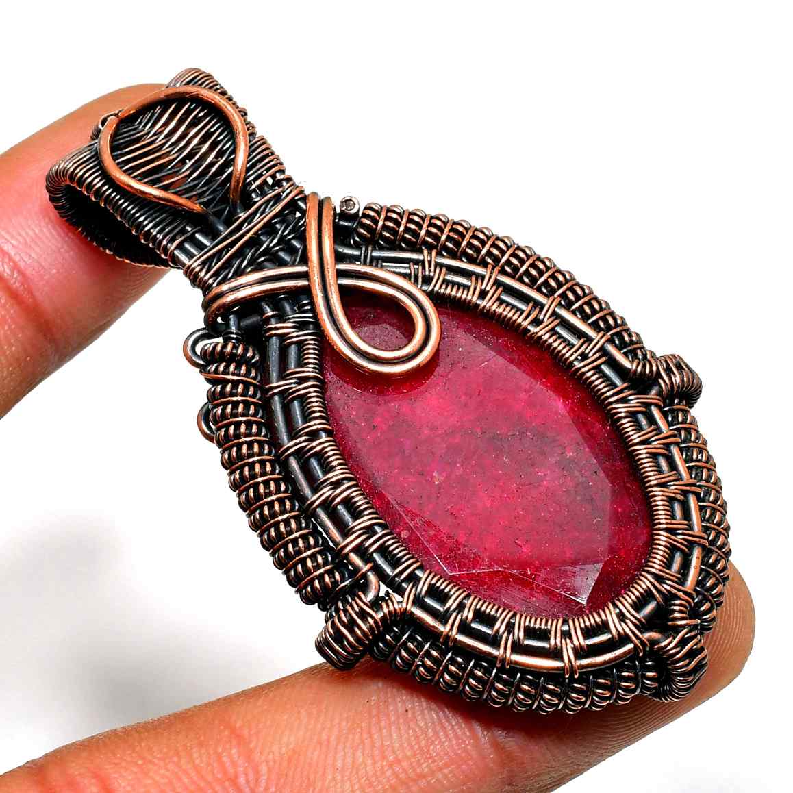 Ember’s Glow – Ruby Copper Pendant