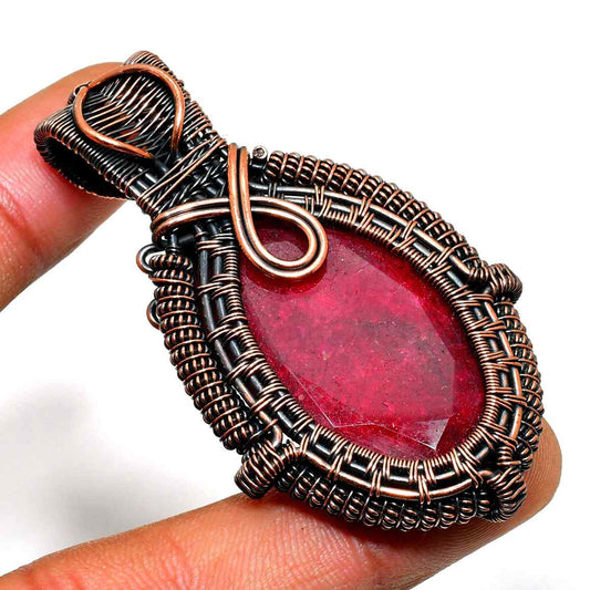 Ember’s Glow – Ruby Copper Pendant
