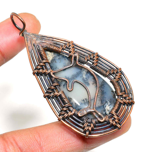 Earthsong – Agate & Copper Wire Pendant