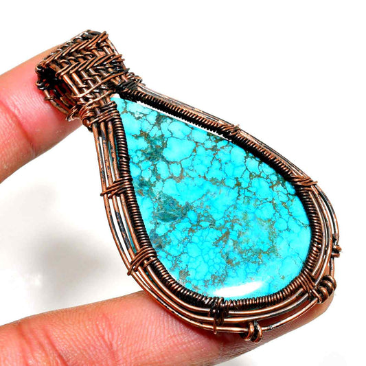 Tranquil Aegis – Turquoise Copper Pendant