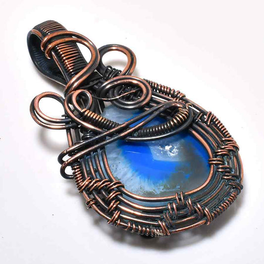 Ezra’s Veil – Agate Copper Pendant