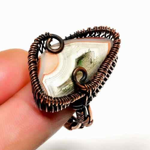 Gaia’s Embrace – Agate Copper Ring