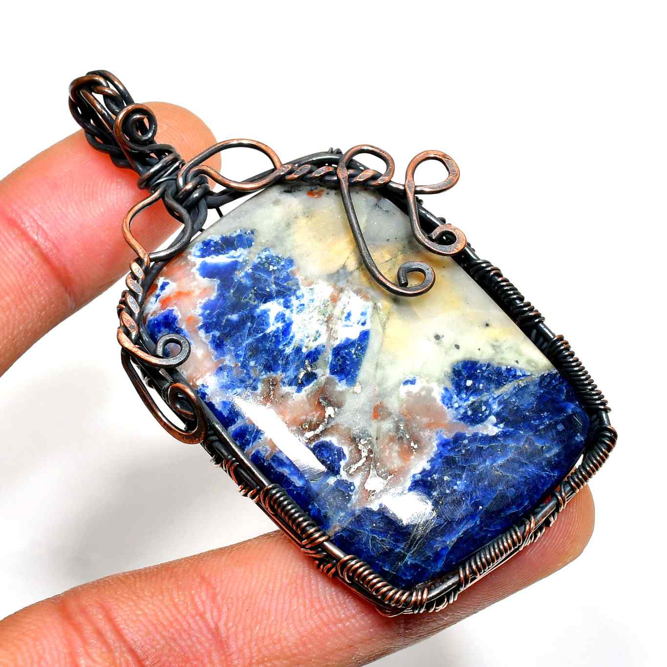 Celestial Harmony – Sodalite Copper Pendant