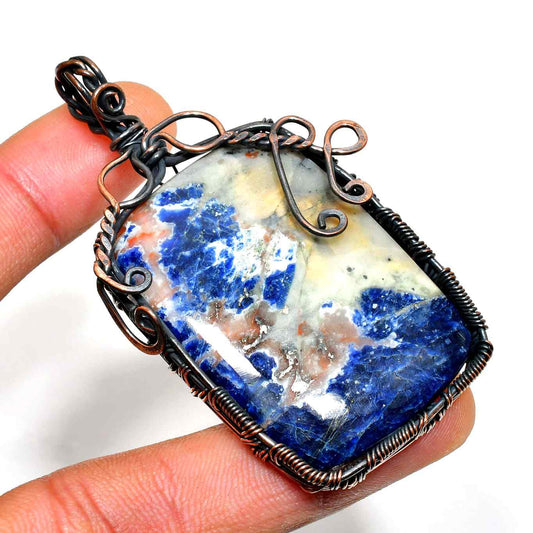 Celestial Harmony – Sodalite Copper Pendant