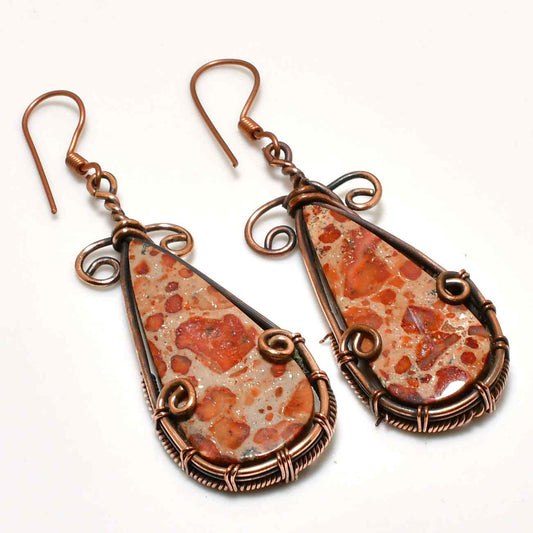 Flora’s Embrace – Jasper & Copper Earrings