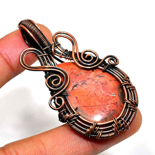 Gaia’s Pulse – Red Jasper Copper Pendant