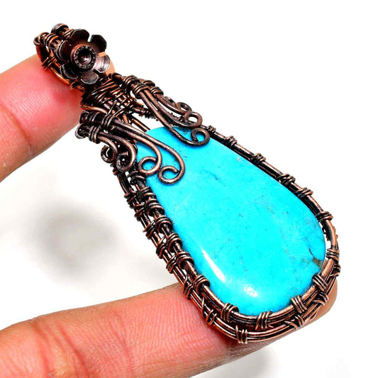 Tranquil Whisper – Turquoise & Copper Pendant